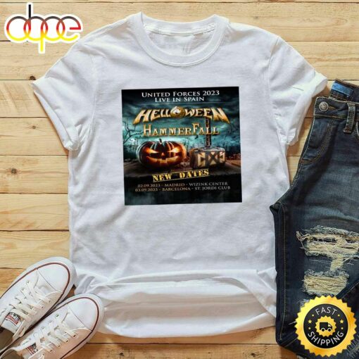 Helloween Hammer Madrid,Barcelona Fall Tour 2023 White T-Shirt