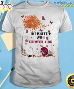 Helmet x Snoopy Life Is Better With Fall And Alabama Crimson Tide Thanksgiving Shirt