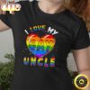 I Love My Gay Uncle Valentine Heart Rainbow LGBT Pride Valentines Day T-shirt