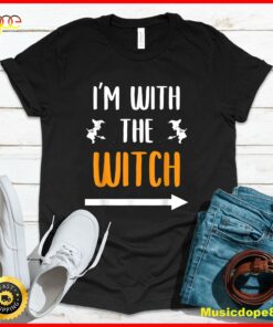 I’m With The Witch Funny Halloween Costume for Couples T-Shirt