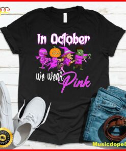 In October We Wear Pink Breast Cancer Awareness Halloween T-Shirt
