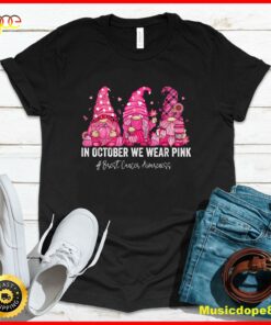 In October We Wear Pink Gnomes Breast Cancer Awareness T-Shirt
