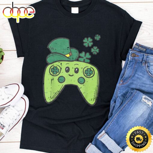 Irish Video Game Controller St Patrick Day Gamer Boys Girls T-Shirt