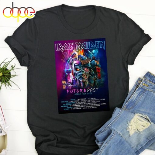 Iron Maiden Future Past World Tour 2024 Australian Tour Unisex T-Shirt