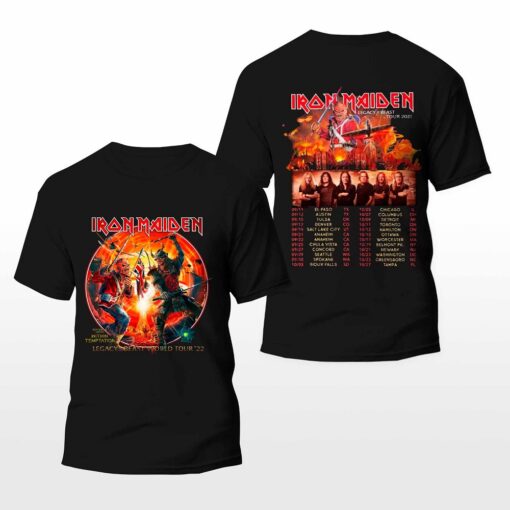 Iron Maiden Legacy Of The Beast 2022 Tour Music Dates Tshirt