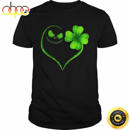 Jack Skellington And Irish Four Leaf Clover T-shirt