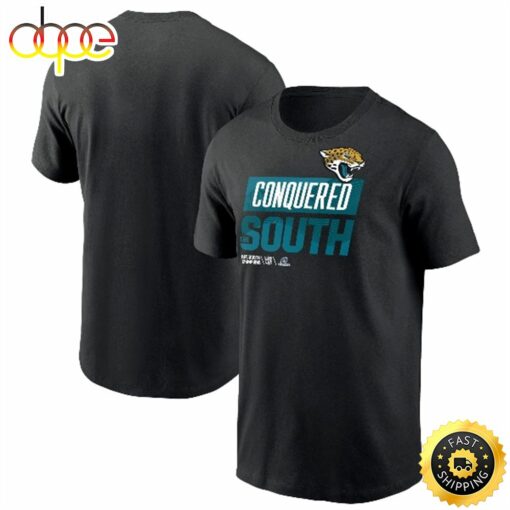 Jacksonville Jaguars 2022 AFC South Division Champions Locker Room Trophy Collection Black T-shirt