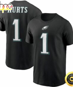 Jalen Hurts Philadelphia Eagles Player Name &amp Number Black T-shirt