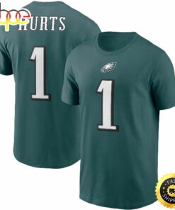 Jalen Hurts Philadelphia Eagles Player Name &amp Number Midnight Green T-shirt