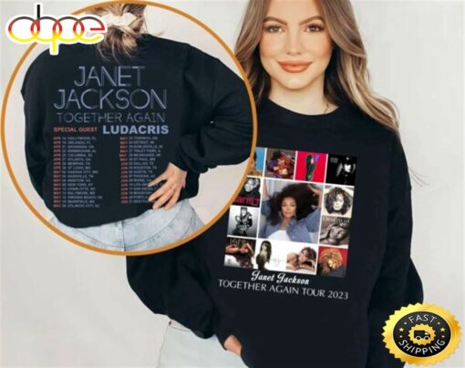 Janet Jackson Together Again Tour 2023 2 Sided Shirt