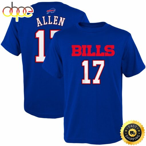 Josh Allen Buffalo Bills Youth Mainliner Player Name &amp Number Royal T-shirt