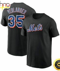 Justin Verlander New York Mets 2023 Name &amp Number Black T-shirt