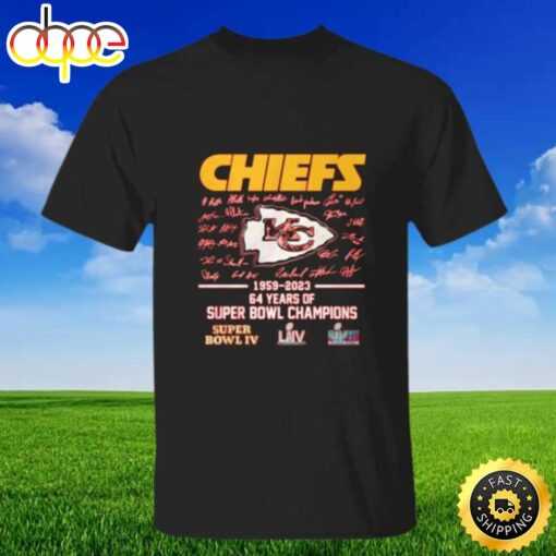 Kansas City Chiefs 1959 2023 64 Years Of Super Bowl Champions Super Bowl Iv Shirt