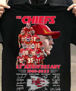 Kansas City Chiefs 62nd Anniversary 1960-2022 Black Unisex T-shirt