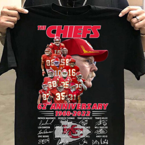 Kansas City Chiefs 62nd Anniversary 1960-2022 Black Unisex T-shirt