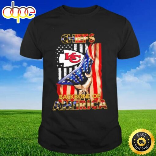 Kansas City Chiefs Backbone Of America Flag Nfl Football 2023 T-shirt