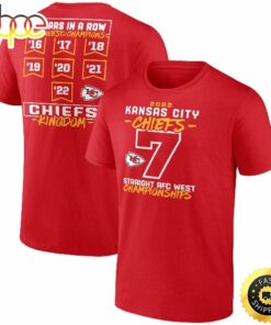 Kansas City Chiefs Fanatics Branded Seventh-Straight AFC West Division Championship Red T-shirt