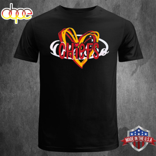 Kansas City Chiefs Football Love Unisex Black T-shirt