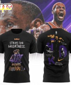 LA Lakers Lebron James 40K Points 3D Shirt