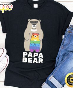 LGBT Proud Papa Bear Proud Bear Dad LGBT Pride Gay Child Valentines Day T-shirt
