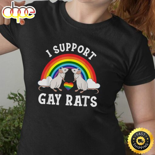 LGBT Rainbow I Support Gay Rats LGBTQ Community Pride Month Valentines Day T-shirt