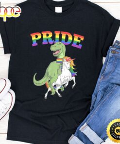 LGBT T-Rex Dinosaur Unicorn Gay Pride Rainbow LGBTQ Cute Valentines Day T-shirt