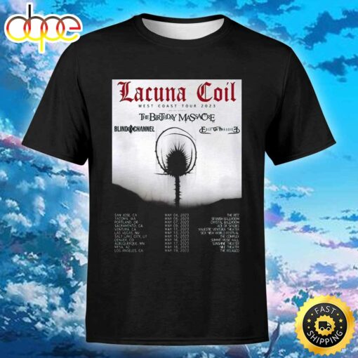 Lacuna Coil Announces May 2023 West Coast U.s. Tour T-shirt