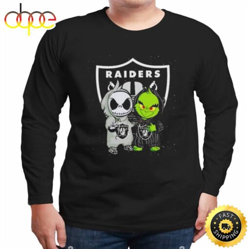 Las Vegas Raiders Jack Skellington And Grinch Halloween 2023 Shirt