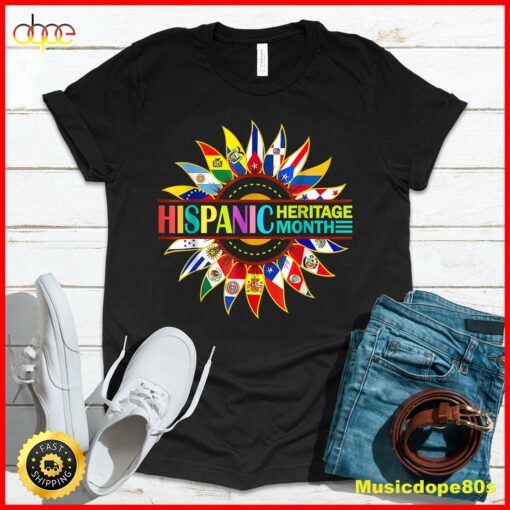 Latino Countries Flag Kids Women Men Hispanic Heritage Month T-Shirt