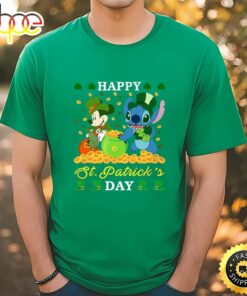 Leprechaun Mickey Mouse Stitch Disney St Patricks Day Shirt