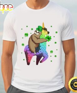 Leprechaun Sloth Riding Llama Unicorn St Patricks Day