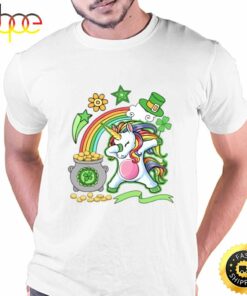 Lepricorn Leprechaun Dabbing Unicorn Girls St Patricks Day T-Shirt