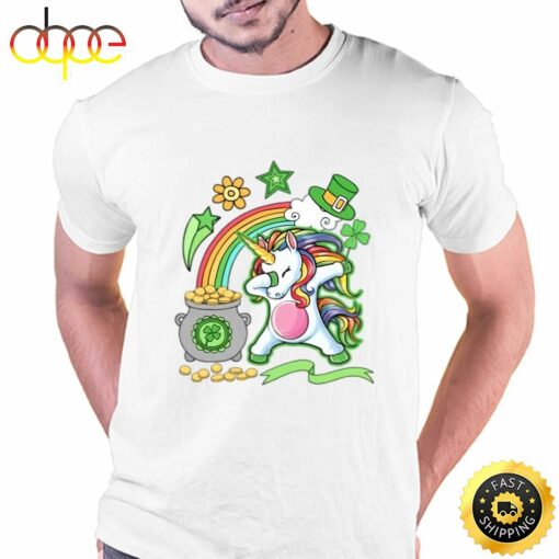 Lepricorn Leprechaun Dabbing Unicorn Girls St Patricks Day T-Shirt