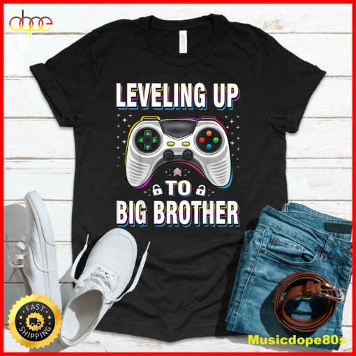 Leveling up to Big Brother 2022 funny gamer boys kids men T-Shirt