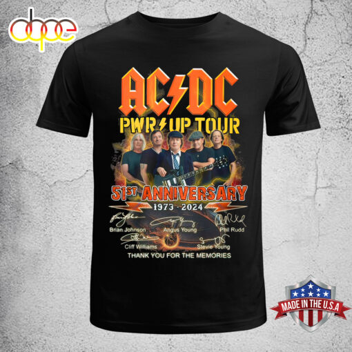 Limited Edition ACDC 51ST Anniversary 1973-2024 Unisex T-Shirt