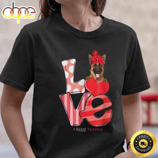 Love German Shepherd Shirt Valentine Day 2023 Gift Dog Lover T-Shirt