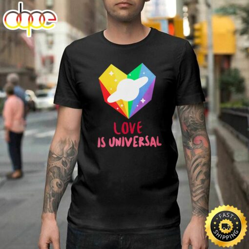 Love Is Universal Valentine Lgbtq+ Rainbow Heart Happy Valentines Day Unisex T-shirt