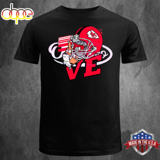 Love Kansas City Chiefs Helmet Unisex Black T-shirt