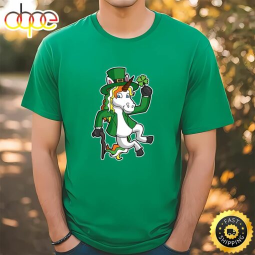 Lucky Irish Unicorn Leprechaun St Patrick’s Day Heel Click T-Shirt