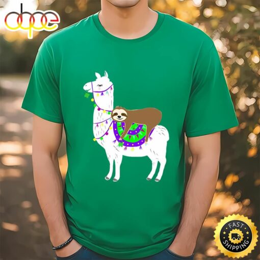 Lucky Llama And Sloth Patrick’s Day T-shirt