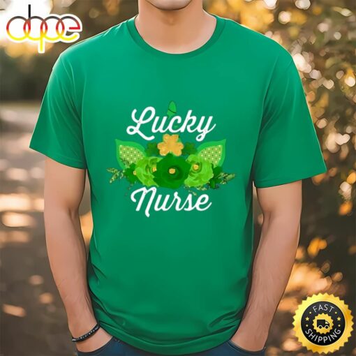 Lucky Nurse Unicorn Shamrock St Paddy Saint Patrick Day T-Shirt