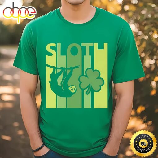 Lucky Sloth St Patrick’s Day Irish Vintage T-Shirt