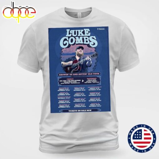 Luke Combs Announces 2024 Growin Up and Gettin Old Tour T-shirt