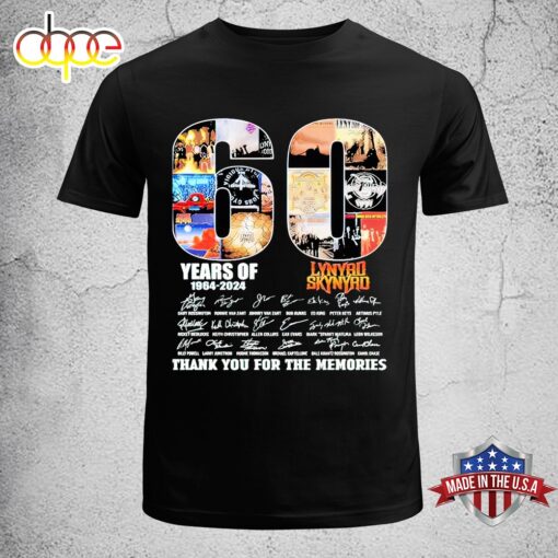 Lynyrd Skynyrd 60 Years Of Music 1964-2024 Thank You For The Memories Unisex T-Shirt