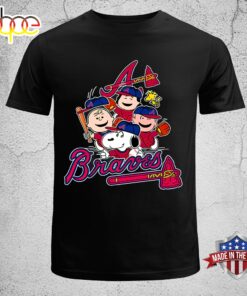 MLB Atlanta Braves Snoopy Charlie Brown Woodstock The Peanuts Baseball Unisex T-Shirt