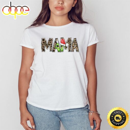 Mama Grinch Christmas Leopard Shirt