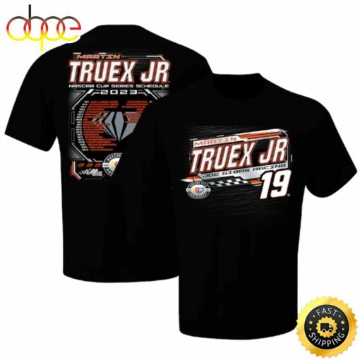 Martin Truex Jr Joe Gibbs Racing Team Collection 2023 NASCAR Cup Series Schedule Black T-shirt