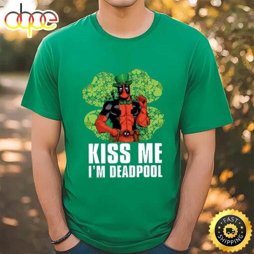 Marvel Kiss Me I’m Deadpool Shamrock St. Patrick’s Day T-shirt