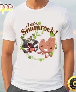Marvel Rocket And Groot Let’s Shamrock Cute St. Patrick’s Day T-Shirt