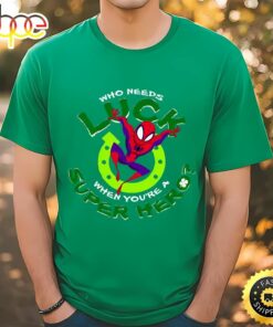 Marvel Spider-Man Who Needs Luck Superhero St. Patrick’s Day T-shirt